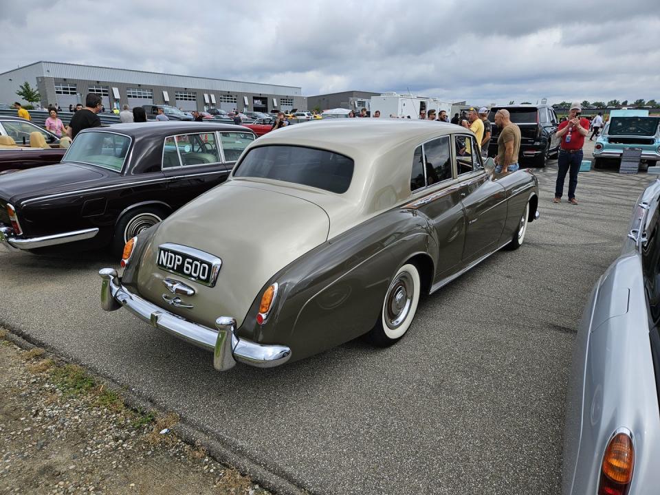 another elegant twotone rollsroyce at m1 concourse vintage cars and coffee 2024