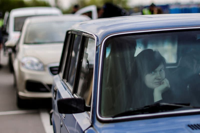 People flee from Russia's invasion of Ukraine, in Zaporizhzhia