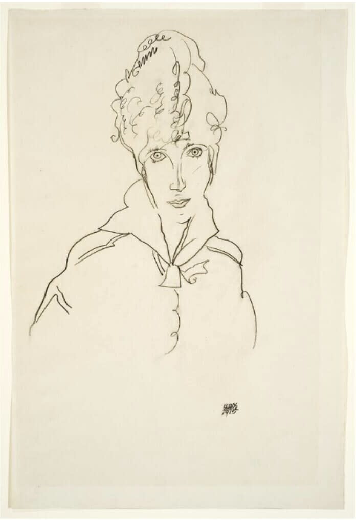 This image provided by the Manhattan District Attorney's Office shows artwork by the Austrian expressionist artist Egon Schiele. On Wednesday, Sept. 20, 2023, the art plundered by the Nazis was returned to the heirs of Fritz Grünbaum, a well-known cabaret performer who was arrested in 1938 and later died in the Dachau concentration camp. The Manhattan District Attorney's Office secured the return of the artworks from prominent museums earlier this year, including one piece from the Museum of Modern Art. Combined, the pieces are valued at more than $9.5 million. (Manhattan District Attorney's Office via AP)