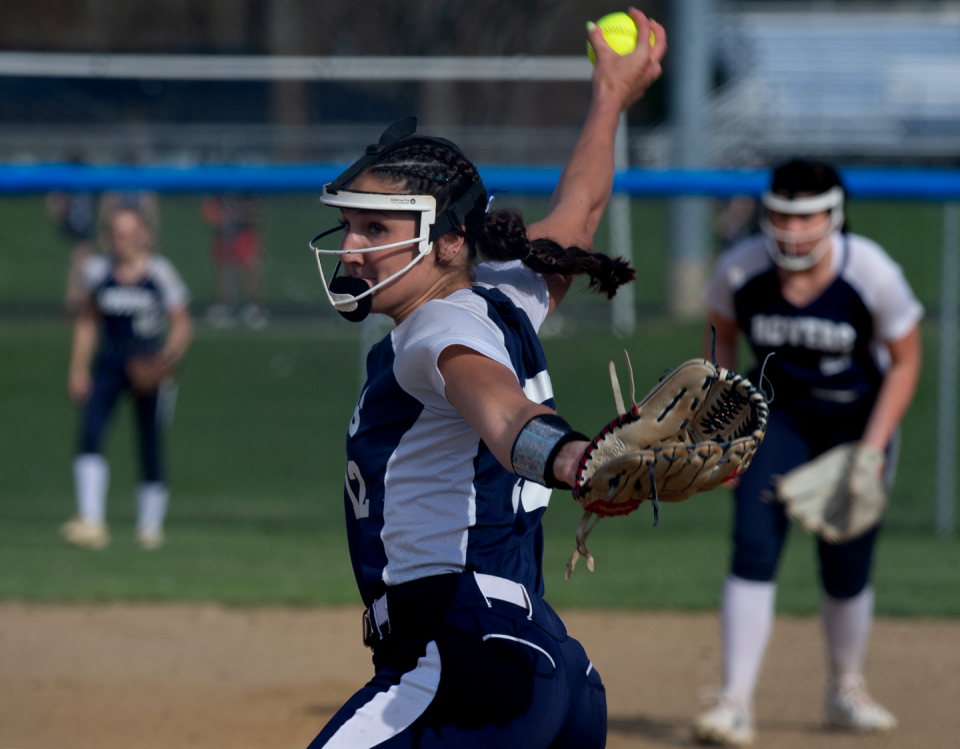 Rootstown ace Shelbie Krieger, pictured earlier this season against Mogadore, no-hit the Wildcats Monday.