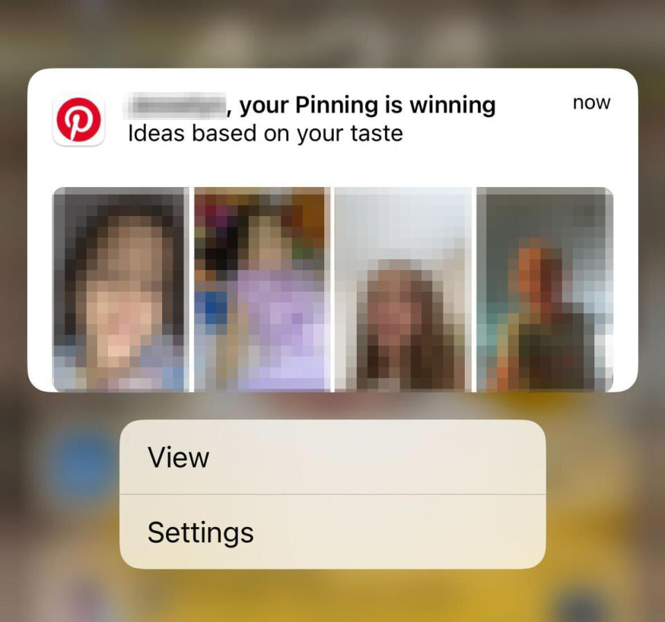 Pinterest content served by the site’s algorithmic recommendation system. (Pinterest )