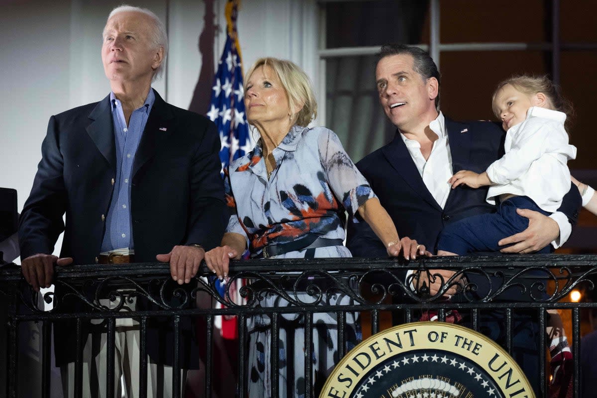 Joe Biden with wife Jill, son Hunter and grandson Beau  (AFP via Getty Images)