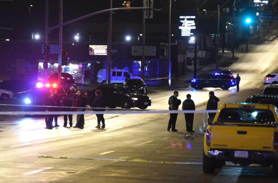 Kansas City police were investigating a triple shooting at Independence and Cleveland avenues that left one woman dead and two men injured in December 2023.