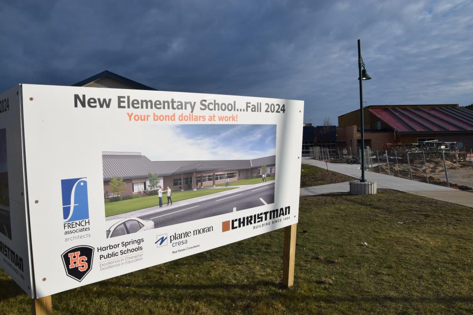 A rendering of the new Shay Elementary building is photographed April 10, 2024. The building's construction is expected to be completed in time for the start of the 2024-2025 school year.