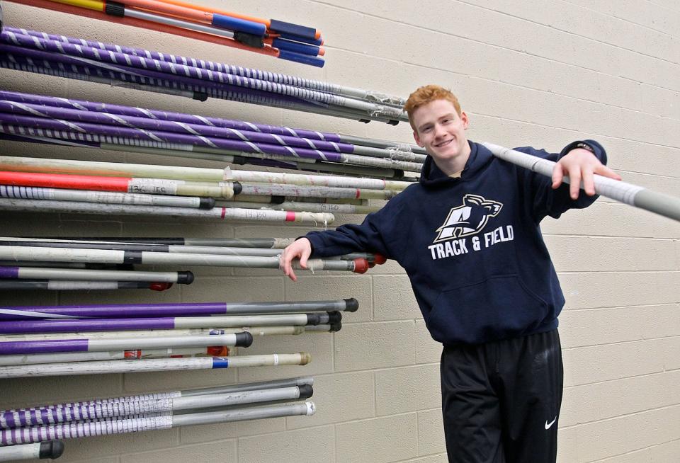 University of Akron pole vaulter Shawn Barber at Stile Athletic Field House on March 17, 2015.