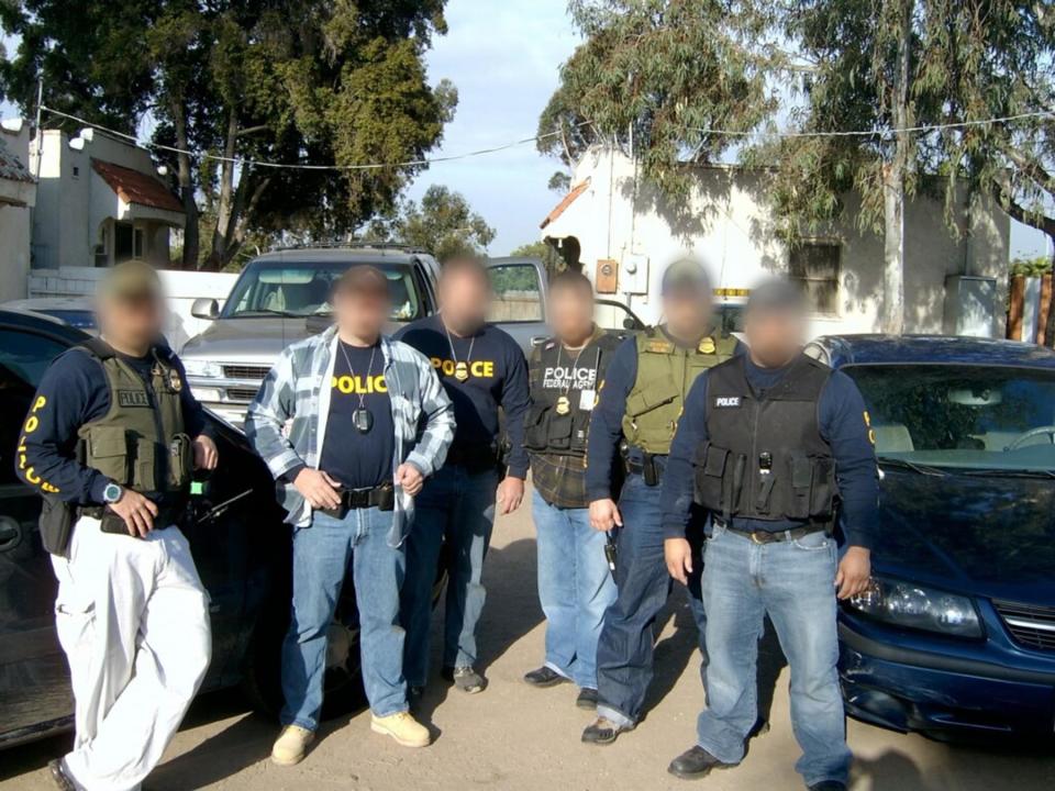 Vargas (at far right) with the elite squad of Border Patrol agents he assembled. “We were soldiers bagging soldiers,” he says. “They never told us more than we had to know.”