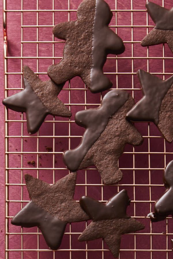 <p>I love a gingerbread cookie, and we already know <a href="https://www.goodhousekeeping.com/food-recipes/a28565378/chocolate-ganache-recipe/" rel="nofollow noopener" target="_blank" data-ylk="slk:chocolate" class="link ">chocolate</a> wins my heart every time. What I do not love is fiddly decoration. These mocha men solve that problem because they need nary a sprinkle; just a quick dunk in melted chocolate makes them ready for the 'gram (not to mention your belly). </p><p><em><a href="https://www.goodhousekeeping.com/food-recipes/dessert/a25334623/mocha-men-and-star-cookies-recipe/" rel="nofollow noopener" target="_blank" data-ylk="slk:Get the recipe for Mocha Men and Star Cookies »" class="link ">Get the recipe for Mocha Men and Star Cookies »</a></em></p>
