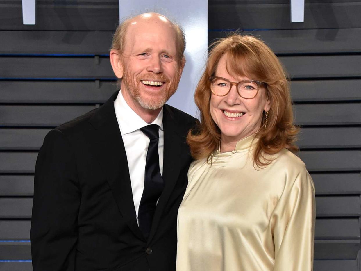Ron Howard (L) and actress Cheryl Howard attend the 2018 Vanity Fair Oscar Party hosted by Radhika Jones at Wallis Annenberg Center for the Performing Arts on March 4, 2018 in Beverly Hills, California