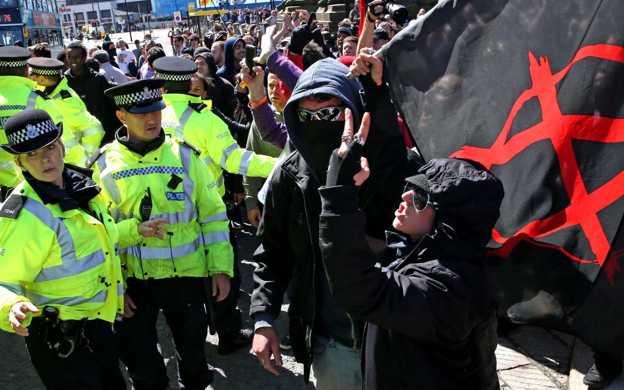 A National Action march in August 2015. The group was banned under terrorism laws in December 2016. - PA Wire/PA Images