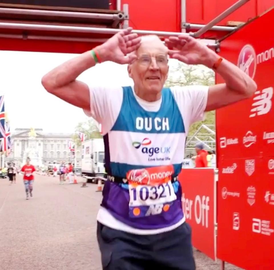 John Starbrook, a Brit known as “The Legend,” has run 52 marathons and works out at the gym six days a week — at 93 years old. @londonmarathon/Instagram