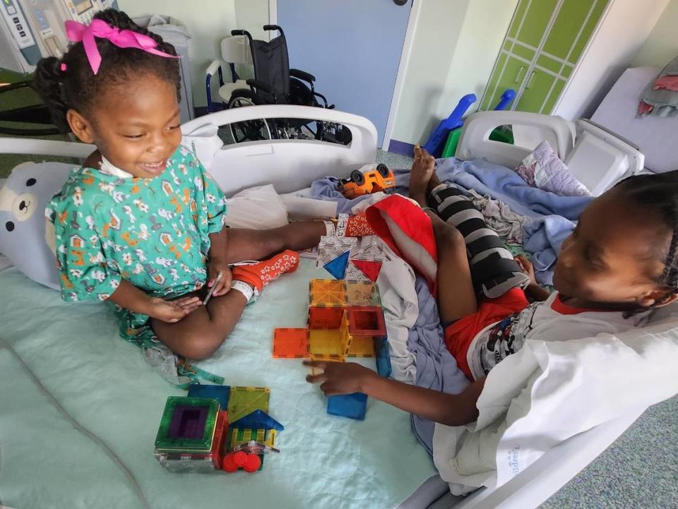 Me’chelle, 3, and Ka’Vion, 6, were injured in a drive-by shooting outside their family’s apartment on Las Vegas Trail in west Fort Worth on May 1, 2024.