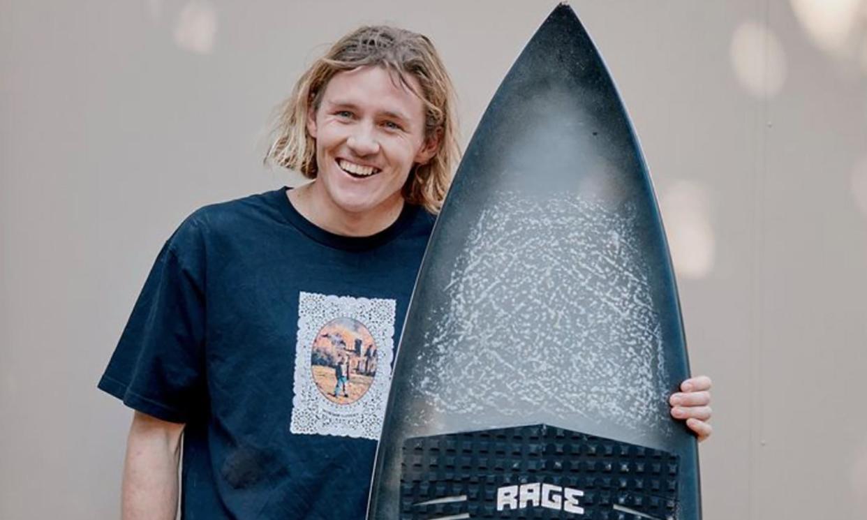 <span>Surfer Kai McKenzie lost his leg after a shark attacked him while he was surfing at North Shore beach near Port Macquarie. </span><span>Photograph: Phil Gallagher</span>