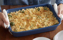 <p>It’s hard to beat a bubbly, cheesy casserole that’s hot out of the oven. This one with chicken and broccoli can be made using leftover chicken and any other vegetables you have in the fridge. </p> <p><a href="https://www.thedailymeal.com/recipes/cheesy-chicken-and-broccoli-casserole-recipe-0?referrer=yahoo&category=beauty_food&include_utm=1&utm_medium=referral&utm_source=yahoo&utm_campaign=feed" rel="nofollow noopener" target="_blank" data-ylk="slk:For the Cheesy Chicken and Broccoli Casserole recipe, click here;elm:context_link;itc:0;sec:content-canvas" class="link ">For the Cheesy Chicken and Broccoli Casserole recipe, click here</a>. </p>