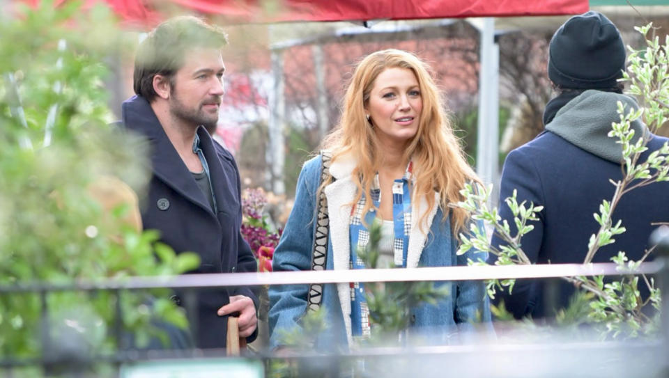 Blake Lively is seen on the set of 