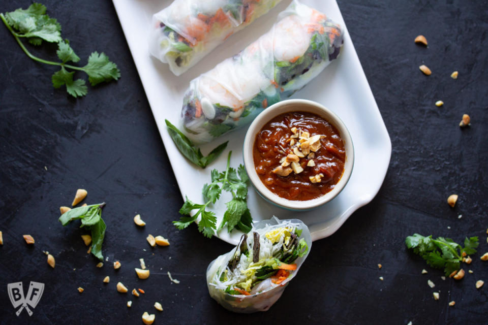 <p>Big Flavors From A Tiny Kitchen</p><p> Wrapping up Vietnamese fresh spring rolls in rice paper is easier than you think. </p><p><strong>Get the recipe:</strong> <a href="https://bigflavorstinykitchen.com/vietnamese-fresh-spring-rolls/" rel="nofollow noopener" target="_blank" data-ylk="slk:Vietnamese Fresh Spring Rolls with Shrimp;elm:context_link;itc:0;sec:content-canvas" class="link ">Vietnamese Fresh Spring Rolls with Shrimp</a></p><p><strong>Related: </strong><a href="https://parade.com/732653/parade/vietnamese-bean-thread-salad-with-shrimp-and-chicken/" rel="nofollow noopener" target="_blank" data-ylk="slk:Vietnamese Bean Thread Salad with Shrimp and Chicken;elm:context_link;itc:0;sec:content-canvas" class="link "><strong>Vietnamese Bean Thread Salad with Shrimp and Chicken</strong></a></p>