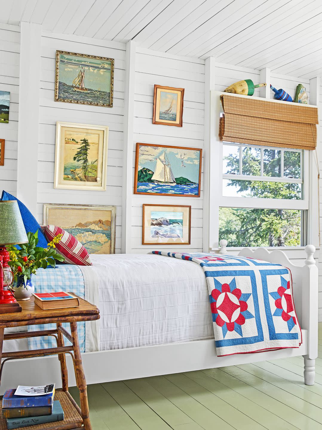 coastal bedroom with seascapes