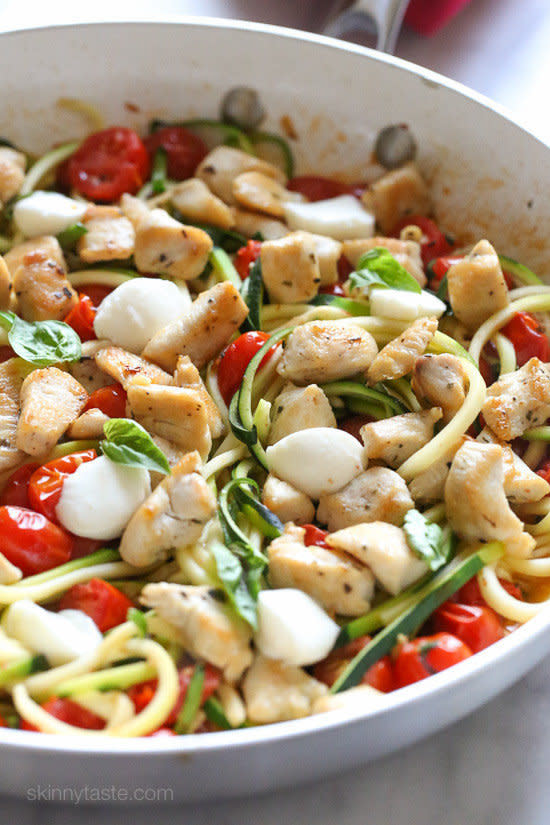 <strong>Get the <a href="http://www.skinnytaste.com/chicken-zucchini-noodle-caprese/#more" target="_blank">Chicken Zucchini Noodle Caprese recipe</a>&nbsp;from Skinny Taste</strong>