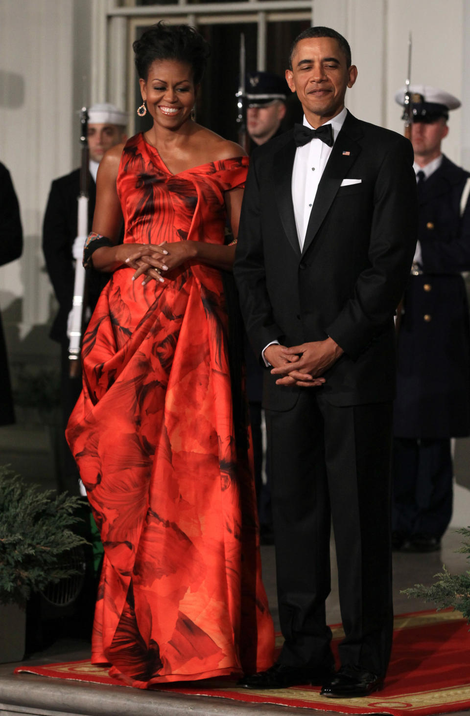 At a state dinner at the White House.