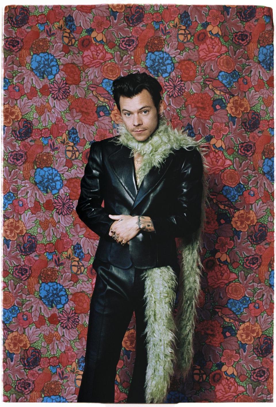 <p>Admittedly there are many looks that can evoke Harry Styles, from <a href="https://www.townandcountrymag.com/style/jewelry-and-watches/g36793443/best-mens-pearl-jewelry/" rel="nofollow noopener" target="_blank" data-ylk="slk:pearl earrings;elm:context_link;itc:0;sec:content-canvas" class="link ">pearl earrings</a> to wild suits. But the simplest, and our favorite to date, is his get-up for the 2021 Grammy Awards: a simple feather boa and leather jacket. </p>