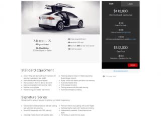 Tesla Model X shown on configurator - Image via Tesla Motors Club