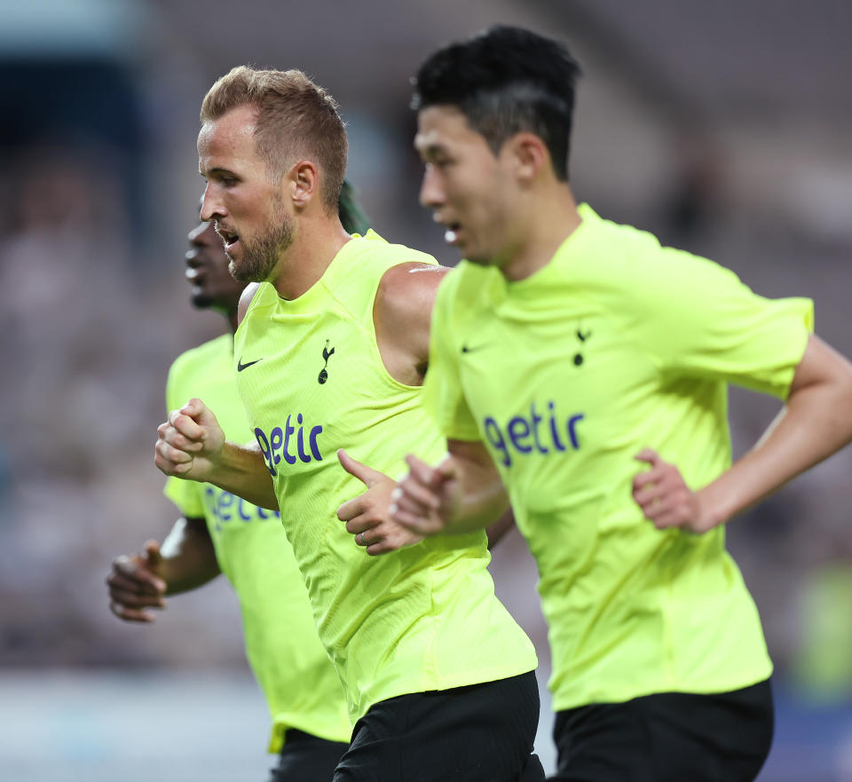 SEOUL, SOUTH KOREA - JULY 11: Harry Kane of Tottenham Hotspur during the Tottenham Hotspur training session at Seoul World Cup Stadium on July 11, 2022 in Seoul, South Korea. (Photo by Tottenham Hotspur FC/Tottenham Hotspur FC via Getty Images)