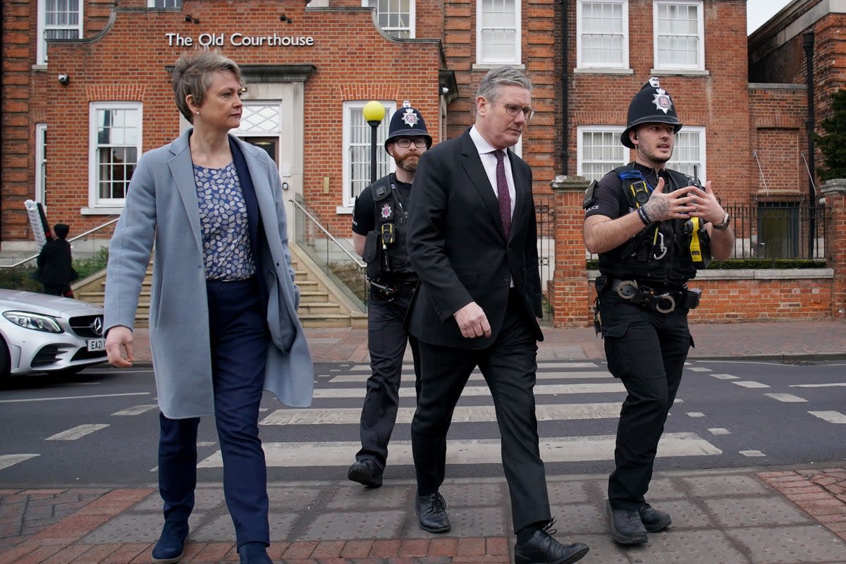 Labour leader Keir Starmer and shadow home secretary Yvette Cooper  (PA Wire)