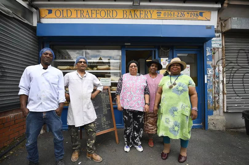 Devon Hamilton, Paul Thompson, Anthea Thompson, Gay Carmen-Benskin and Mrs Thompson -Credit:Sean Hansford | Manchester Evening News