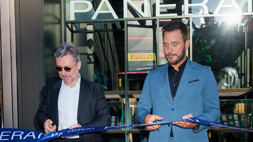 Jean-Marc Pontroué and Chris Pratt opening the Panerai flagship in June