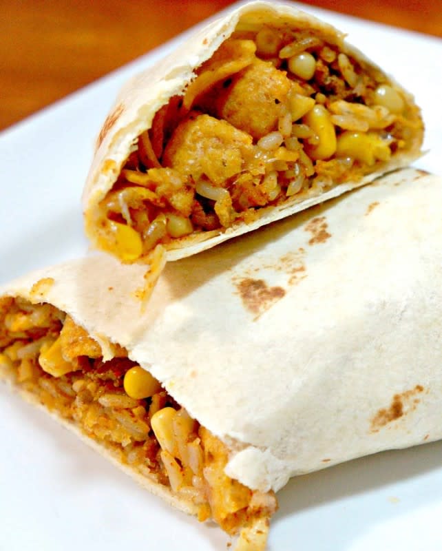 <p>This is Not Diet Food!</p><p>These ground beef wraps are loaded with corn, rice and Fritos corn chips.</p><p><strong>Get the recipe:</strong><a href="https://www.thisisnotdietfood.com/mexican-beef-crunch-wrap/" rel="nofollow noopener" target="_blank" data-ylk="slk:Mexican Beef Crunch Wrap;elm:context_link;itc:0;sec:content-canvas" class="link rapid-noclick-resp"><strong>Mexican Beef Crunch Wrap</strong></a></p>