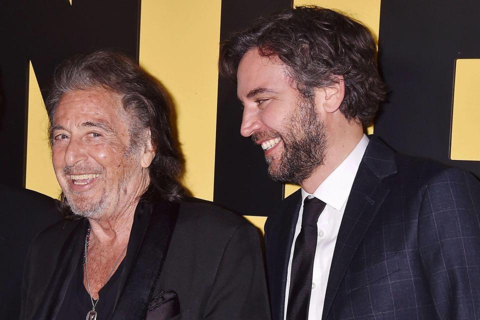 Logan Lerman, Al Pacino and Josh Radnor attend the premiere of Amazon Prime Video's Hunters at DGA Theater on February 19, 2020 in Los Angeles, California.