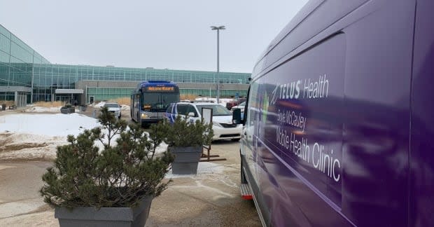 The Edmonton Expo Centre was used for day-time drop-in services and an overnight shelter last spring when the COVID-19 pandemic was declared. (Natasha Riebe/CBC - image credit)