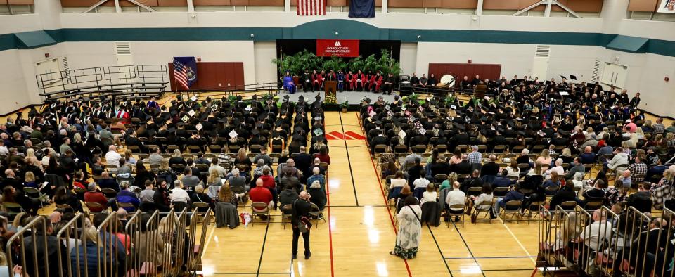Monroe County Community College's April 28, 2023, commencement ceremony is pictured. This spring's commencement is Friday, May 3.