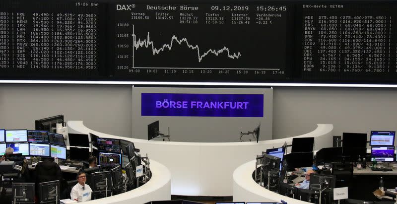 The German share price index DAX graph is pictured at the stock exchange in Frankfurt