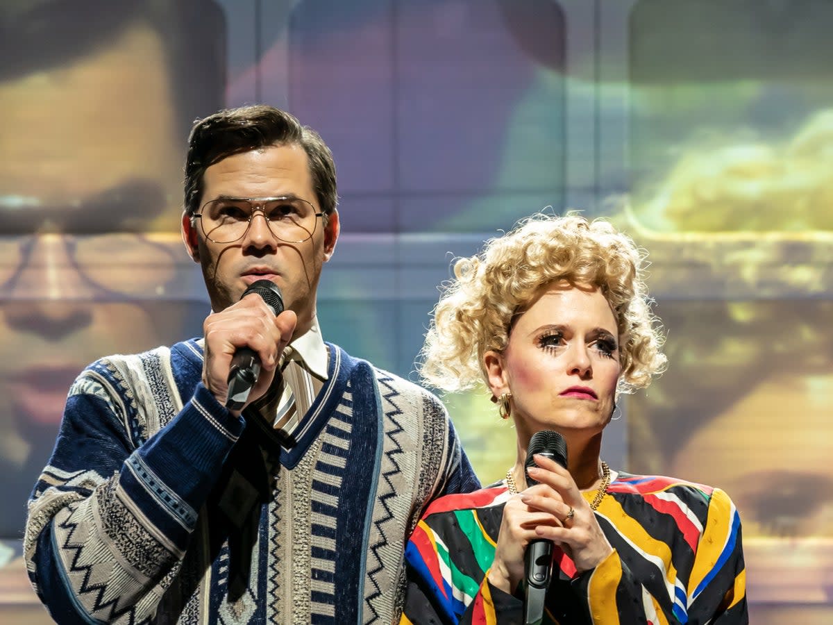 Andrew Rannells and Katie Brayben in new show ‘Tammy Faye’ ( Marc Brenner)
