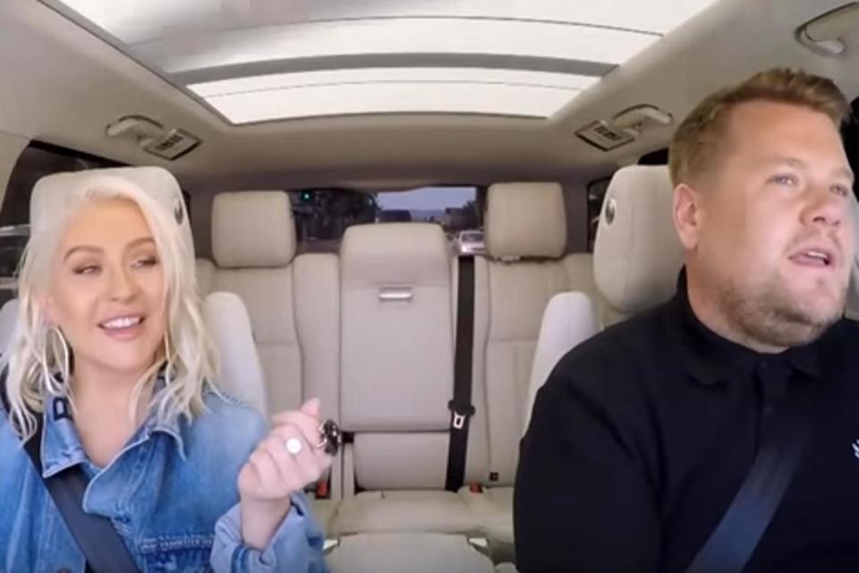 Beautiful: Christina Aguilera reprised her greatest hit for the show (CBS / The Late Late Show With James Corden)