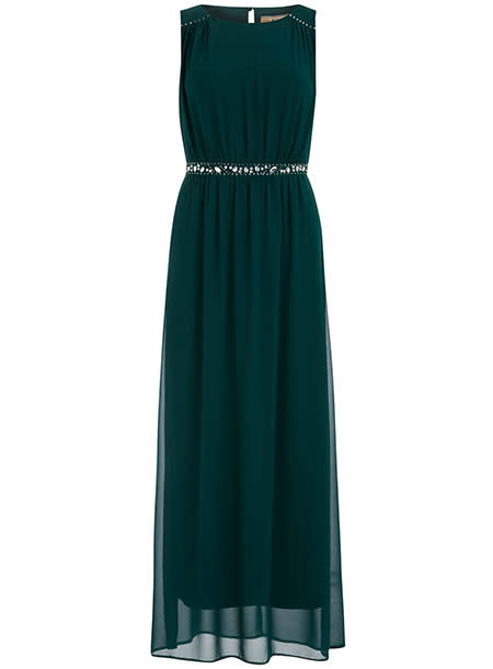 <b>Dorothy Perkins emerald green embellished maxi dress</b>