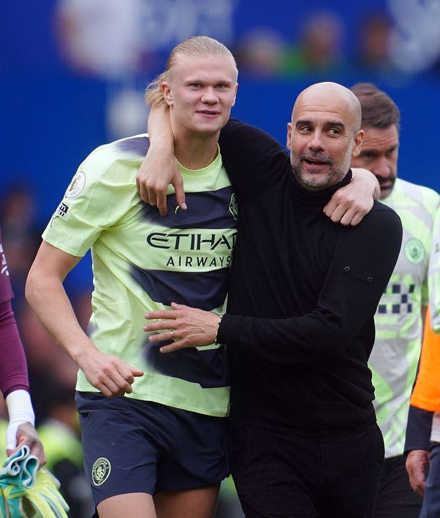 Erling Haaland and Pep Guardiola