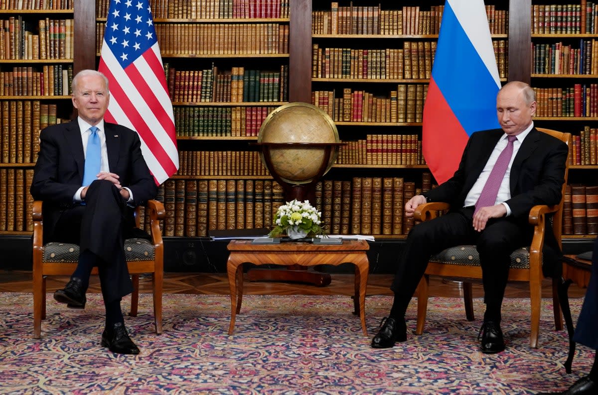 Joe Biden and Vladimir Putin at the Geneva Summit of June 2021 (AP)