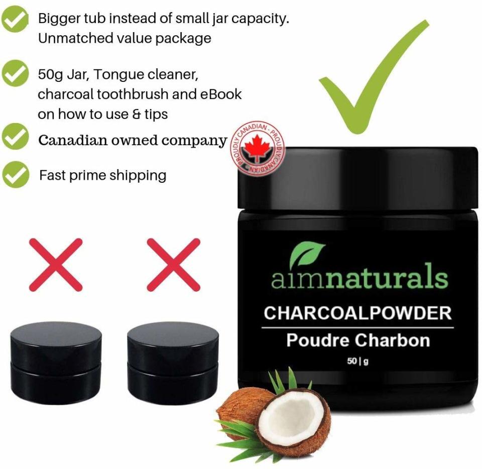 Aimnaturals Natural Teeth Whitening Activated Charcoal Powder 