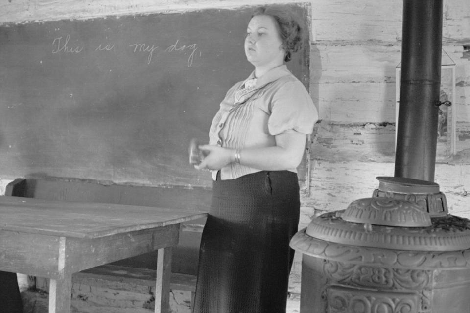 Schoolteacher at Corbin Hollow, Shenandoah National Park, October 1935