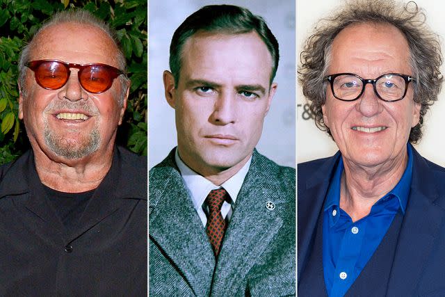 <p>Patrick McMullan via Getty Images; Avalon/Getty Images; Gilbert Carrasquillo/FilmMagic</p> Jack Nicholson, Marlon Brando, and Geoffrey Rush