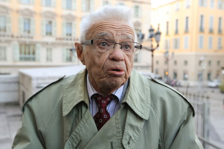 Robert Vaux, who says Patricia Dagorn asked his solicitor to be written into his will, outside the courthouse in Nice on Monday