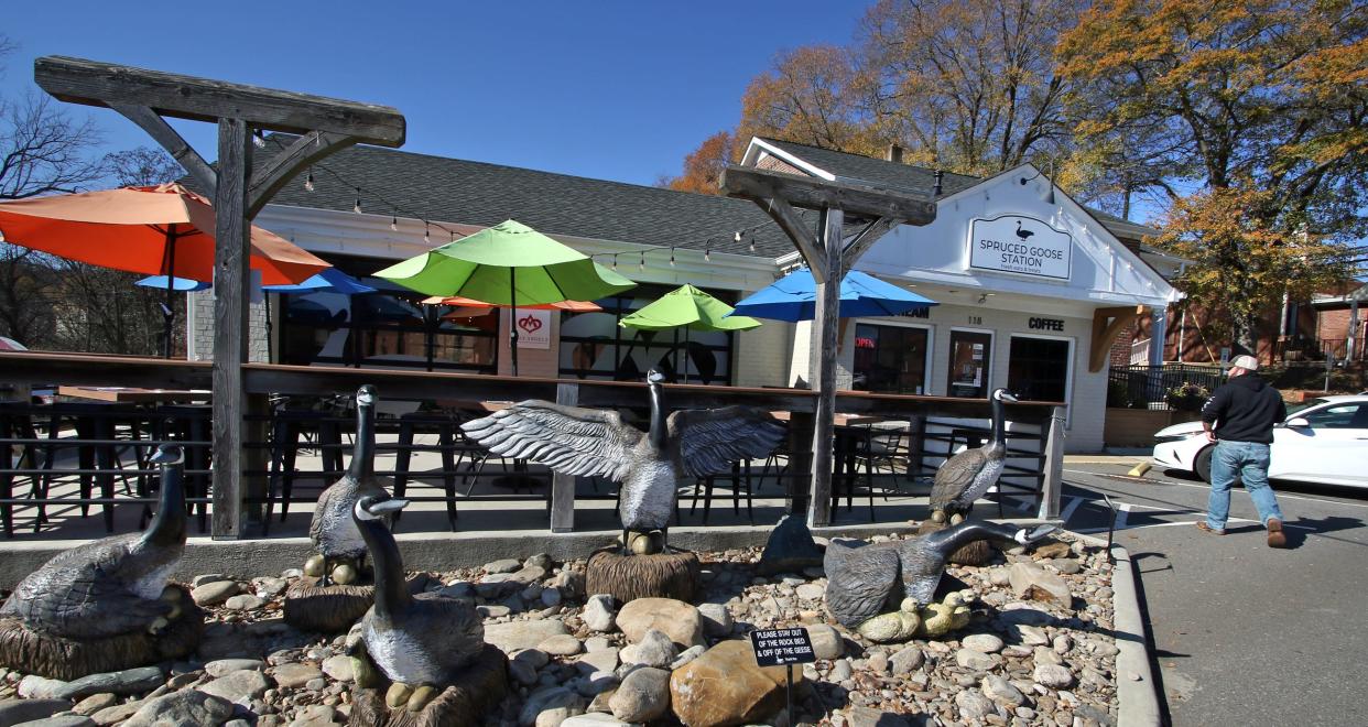 The Spruced Goose Station is a popular place for lunch in McAdenville Tuesday afternoon, Nov. 29, 2022.