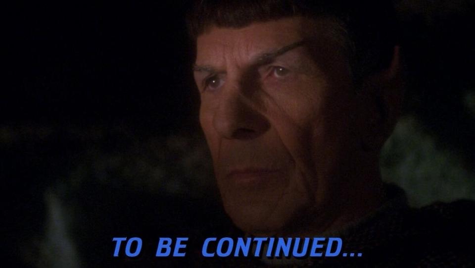 Leonard Nimoy as Spock in TNG's "Unification."