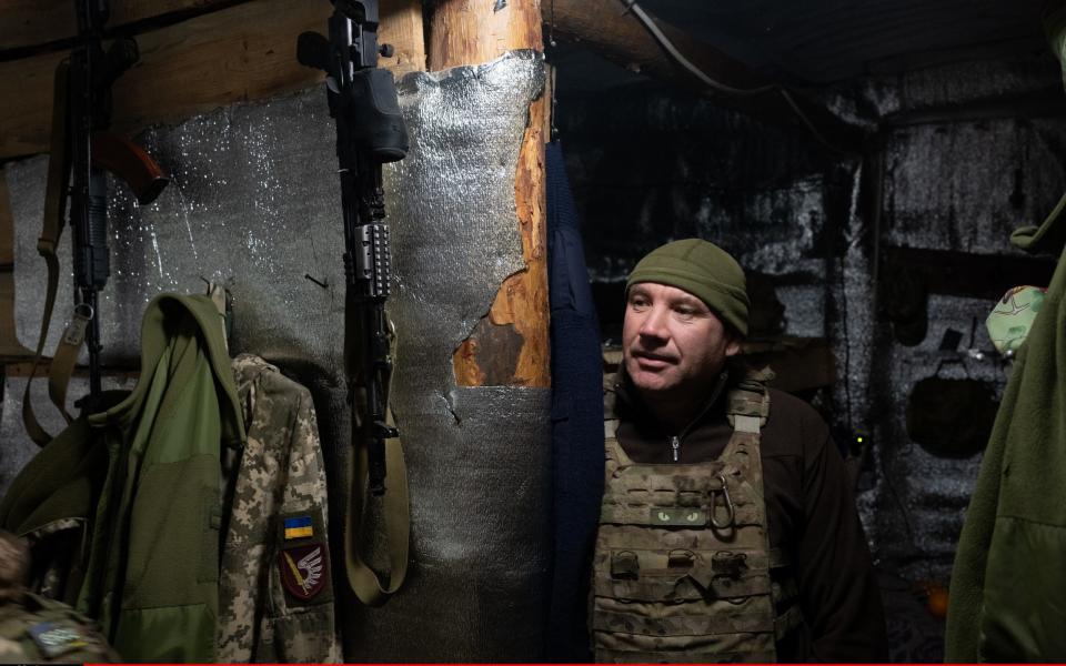 A Ukrainian paratrooper is seen stationed on the frontline near Stanytsia Luhanska, Luhansk Region, Ukraine - Wolfgang Schwan/Anadolu Agency via Getty Images