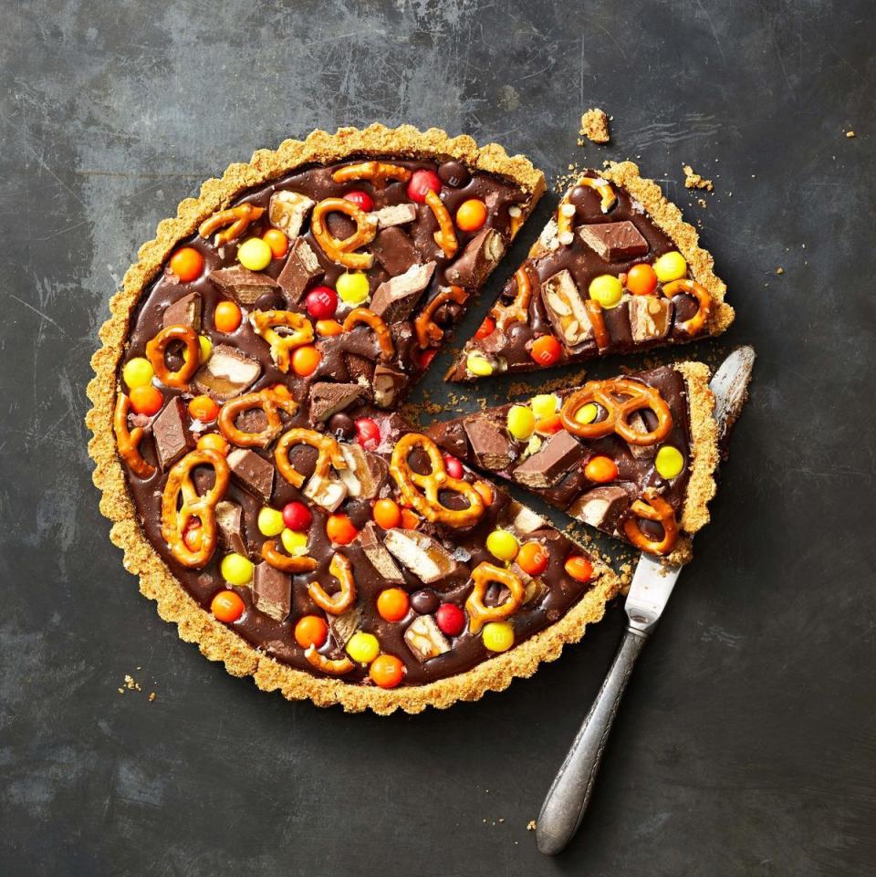 Chocolate-Candy Pretzel Tart