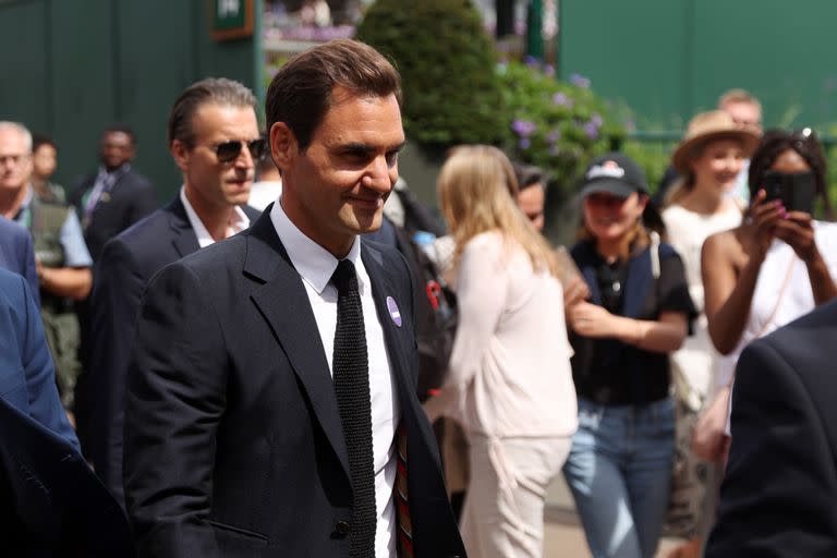 Roger Federer, el 3 de este mes, durante su visita a Wimbledon para la ceremonia del centenario del court central.