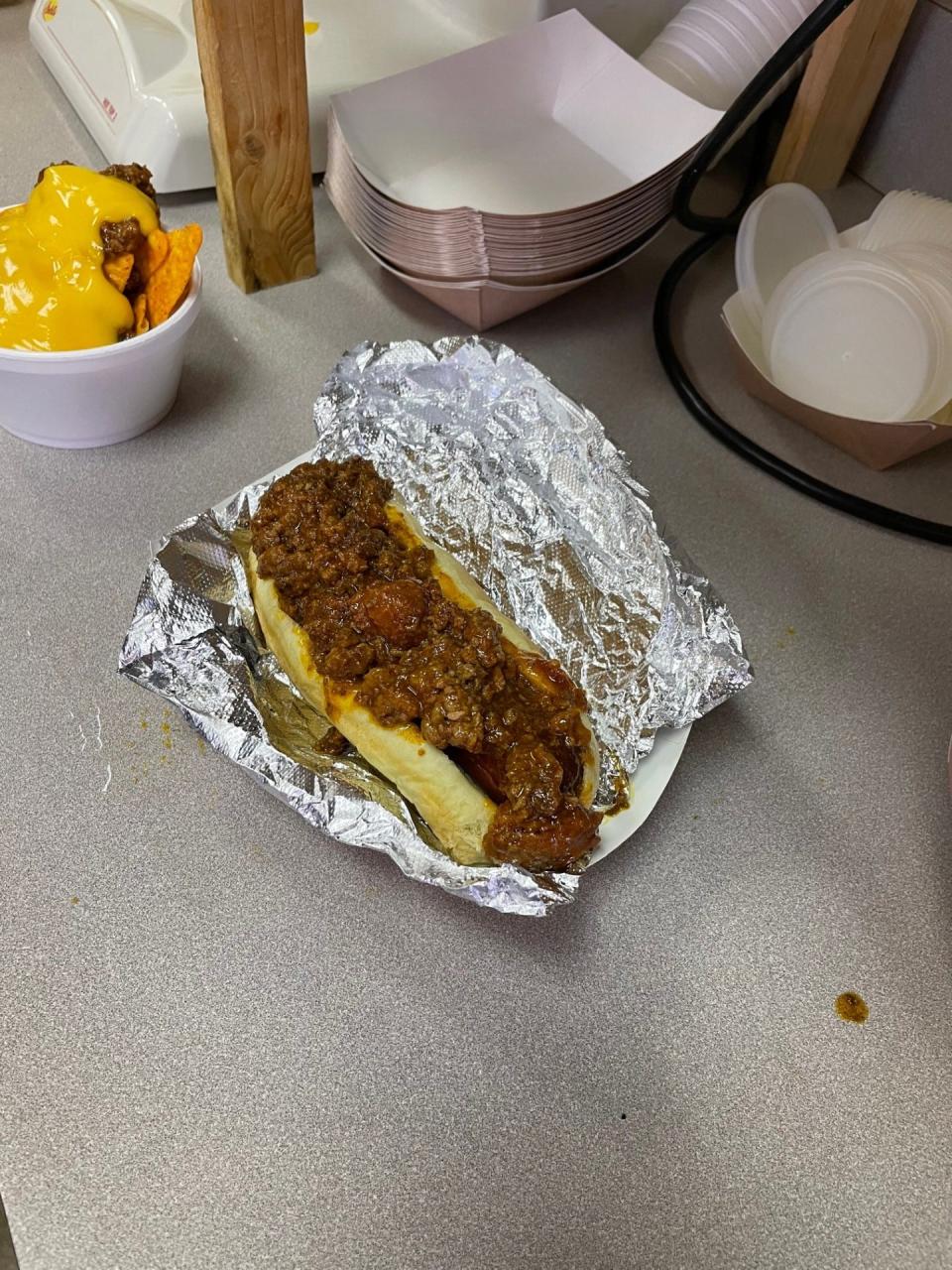 Frank Minocchi's personal favorite, a Central Catholic coney dog.