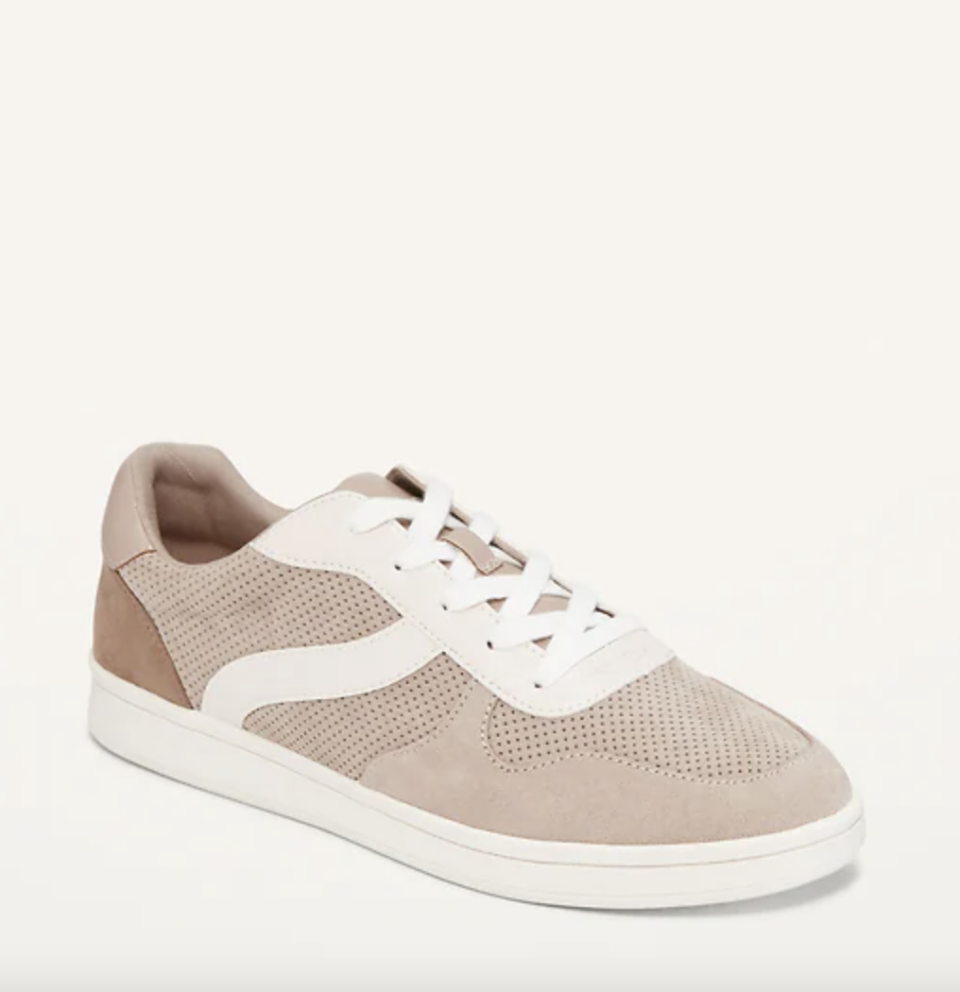 Soft-Brushed Faux-Suede Sneakers in Neutral Brown (Photo via Old Navy)