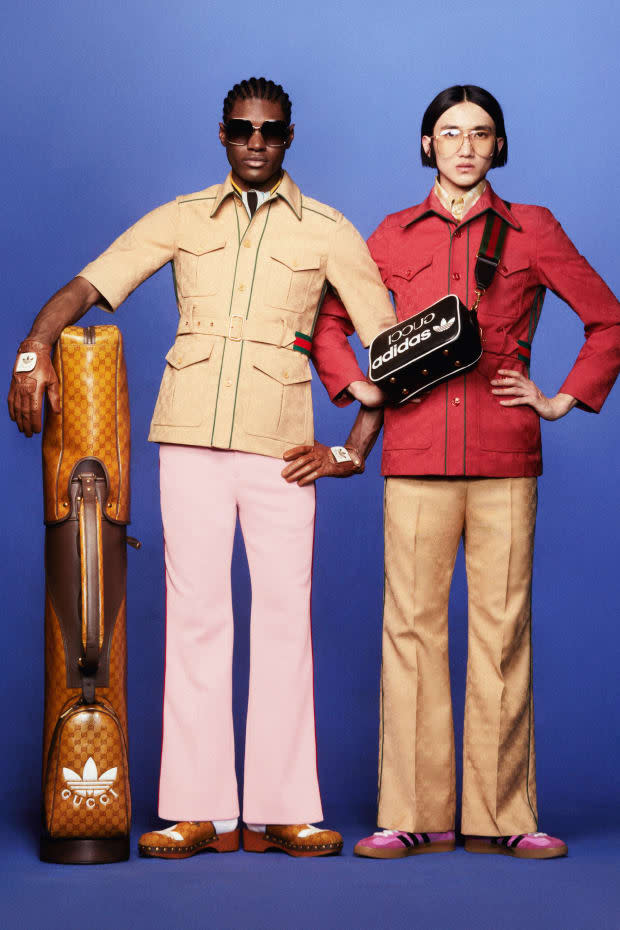 <p>A look from the Adidas x Gucci collaboration. Photo: Courtesy of Gucci</p>